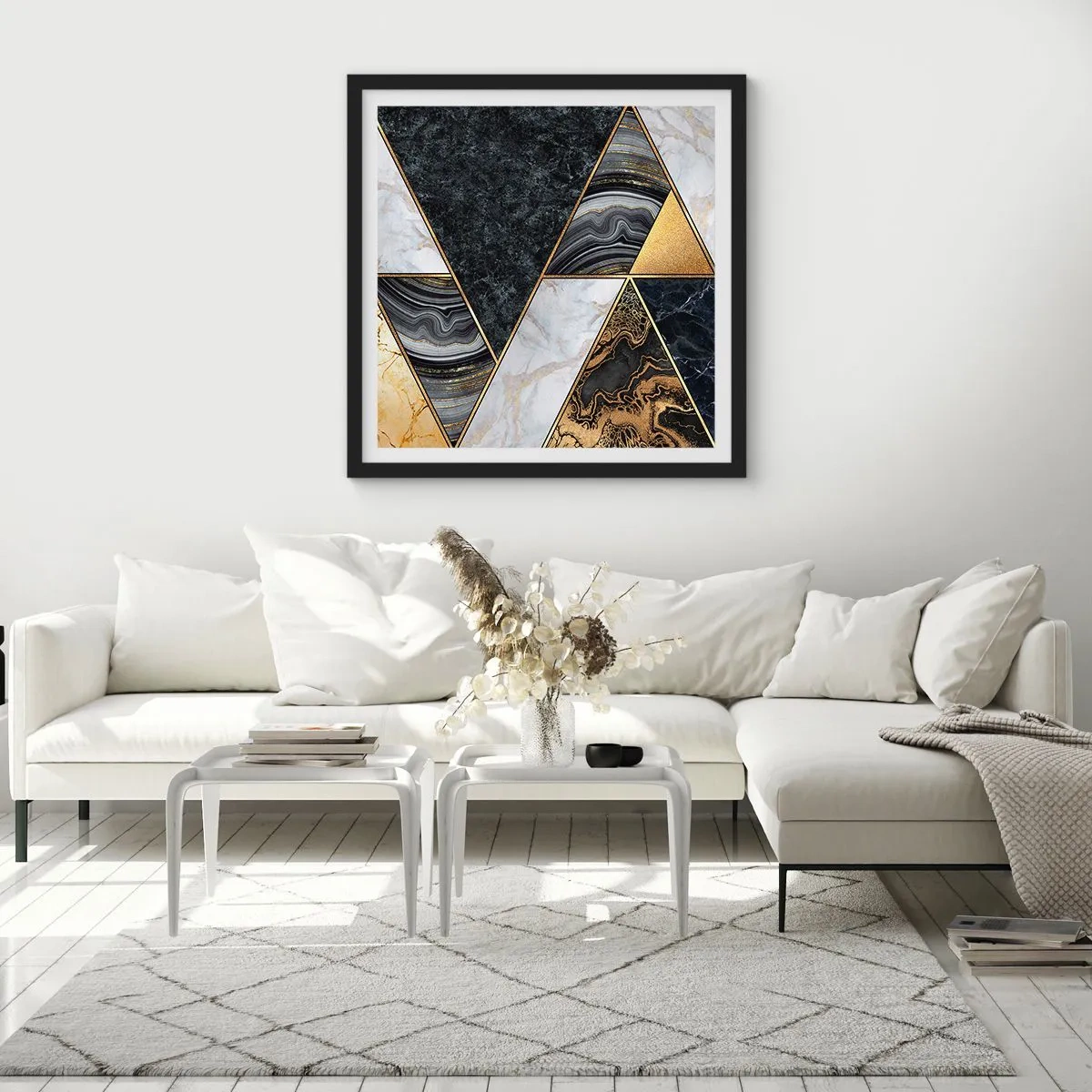 Plagát v čiernom ráme - Kameň vedľa kameňa - 50x50 cm