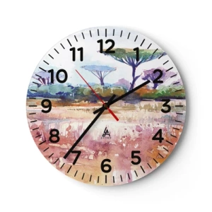Nástenné hodiny - Farby savany - 40x40 cm