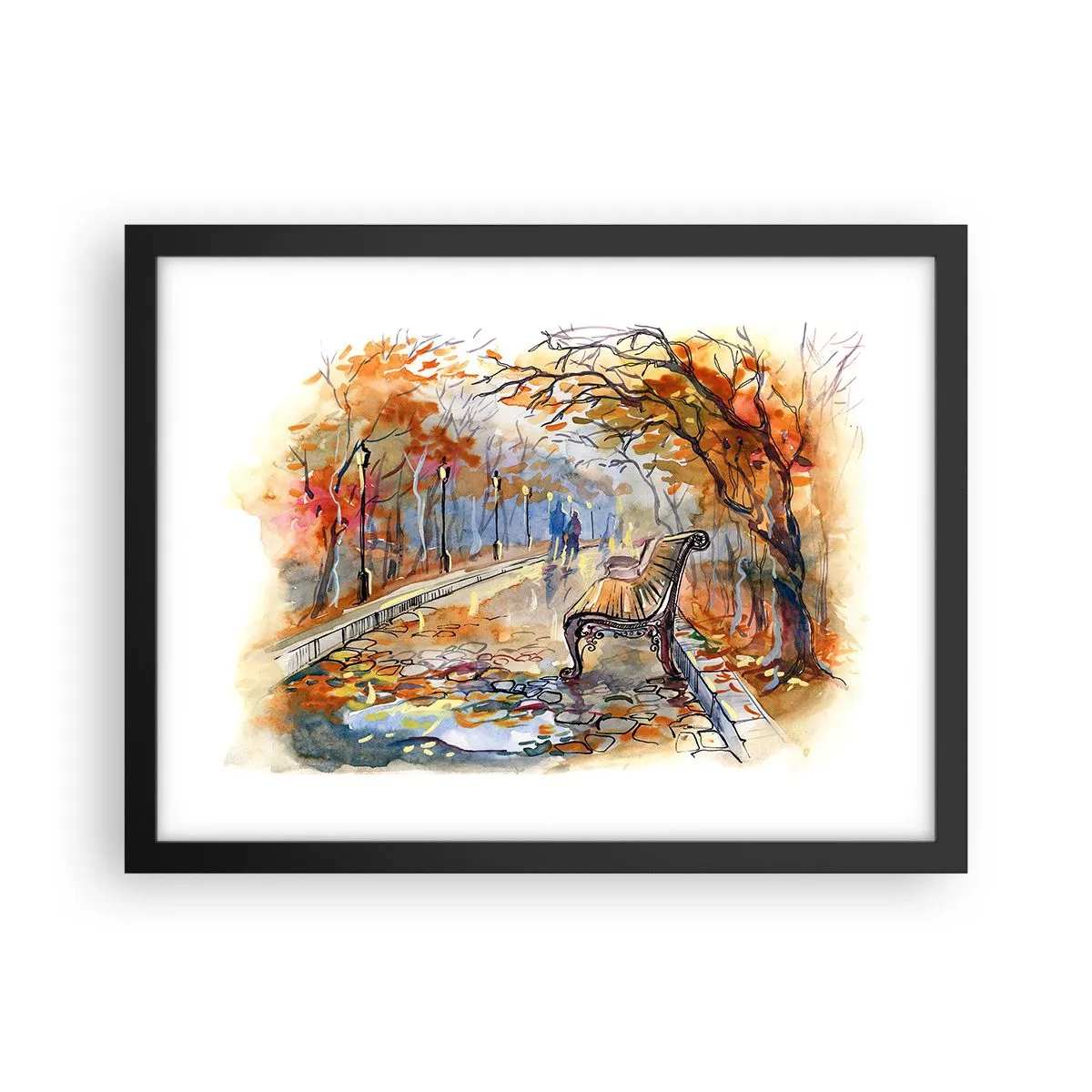 Plagát v čiernom ráme - Spoločne putovať jeseňou - 40x30 cm