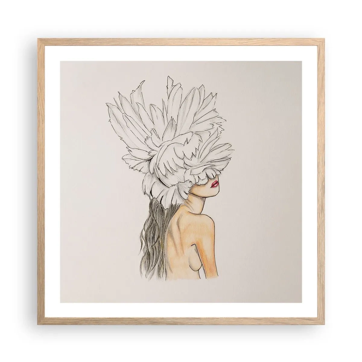 Plagát v ráme zo svetlého duba - Vrchol krásy - 60x60 cm