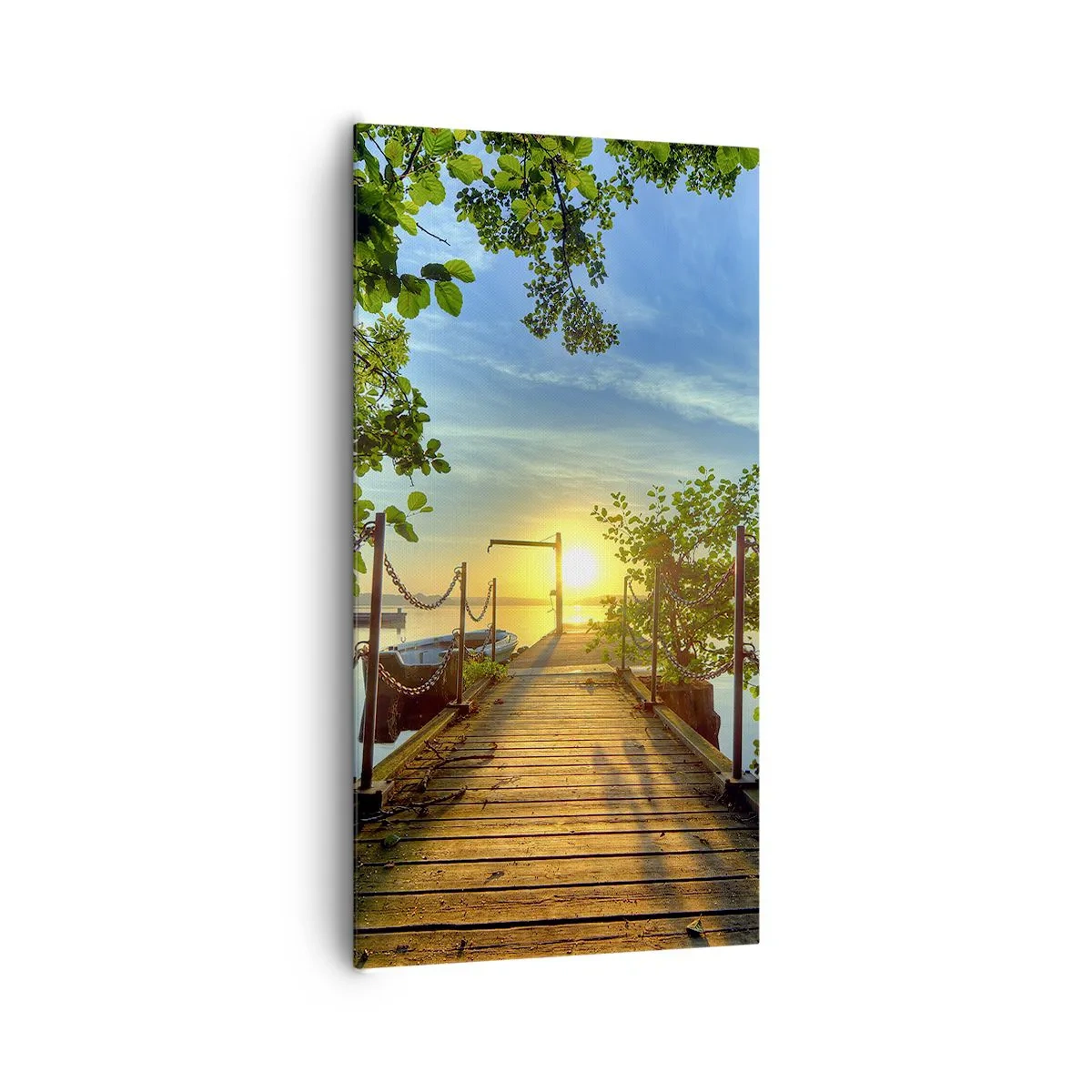 Obraz na plátne - Západ pri vode - 65x120 cm