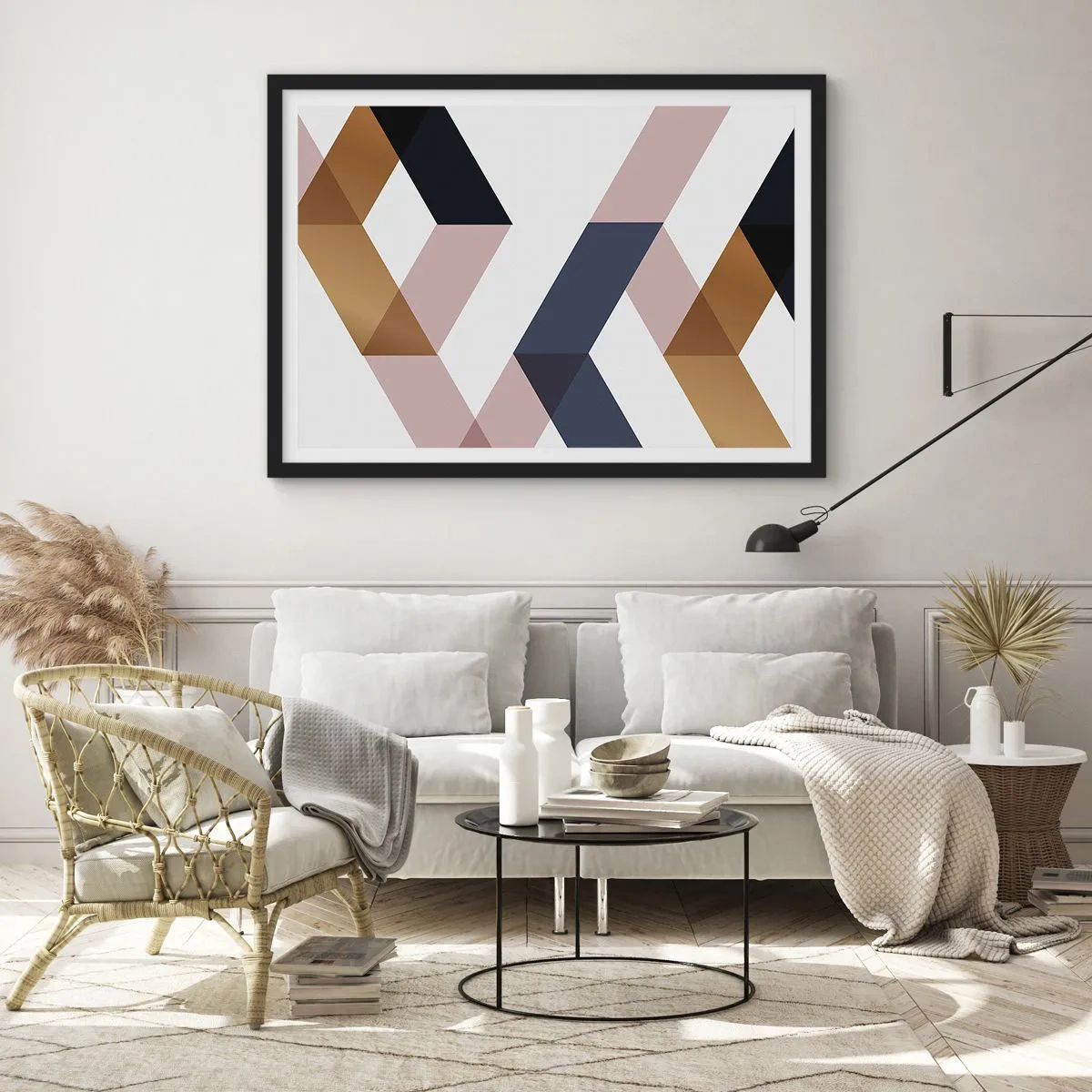 Plagát v čiernom ráme - Roviny a uhly - 91x61 cm