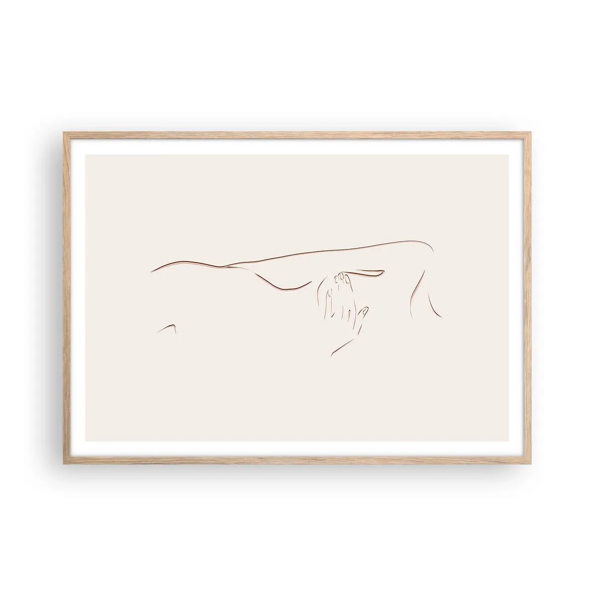 Plagát v ráme zo svetlého duba - Tvar túžby - 100x70 cm