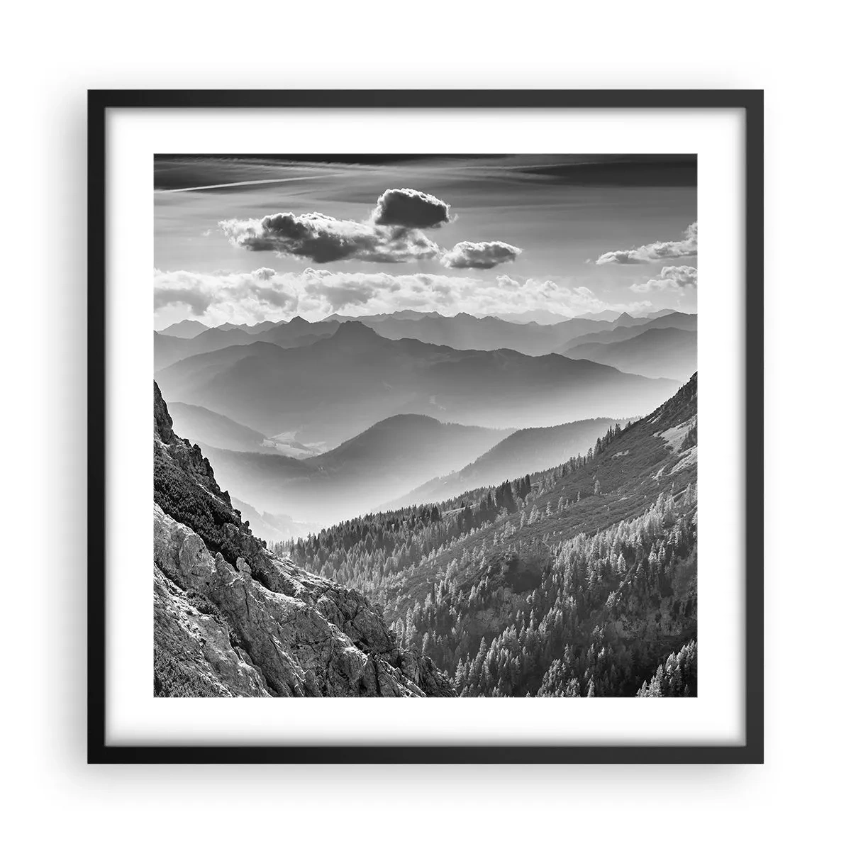 Plagát v čiernom ráme - Až k horizontu - 50x50 cm