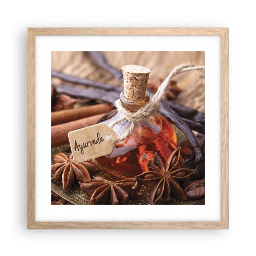 Plagát v ráme zo svetlého duba - K jednote tela a ducha - 40x40 cm