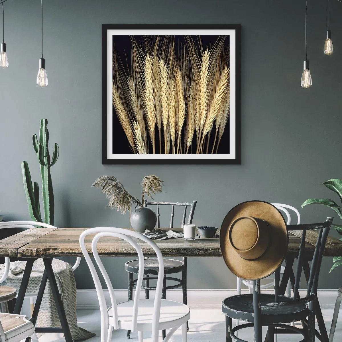 Plagát v čiernom ráme - Rustikálna mágia - 60x60 cm