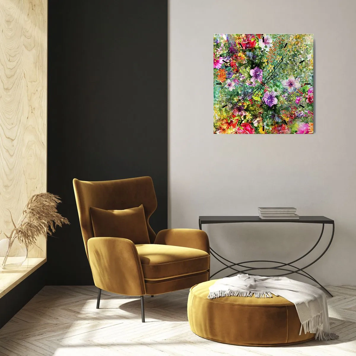 Nástenné hodiny - Do kvetov, do zahynutia - 40x40 cm