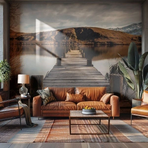 Fototapeta Premium Canvas - Krajina v tichu - Krajina, Most, Jazero - 250x175 cm