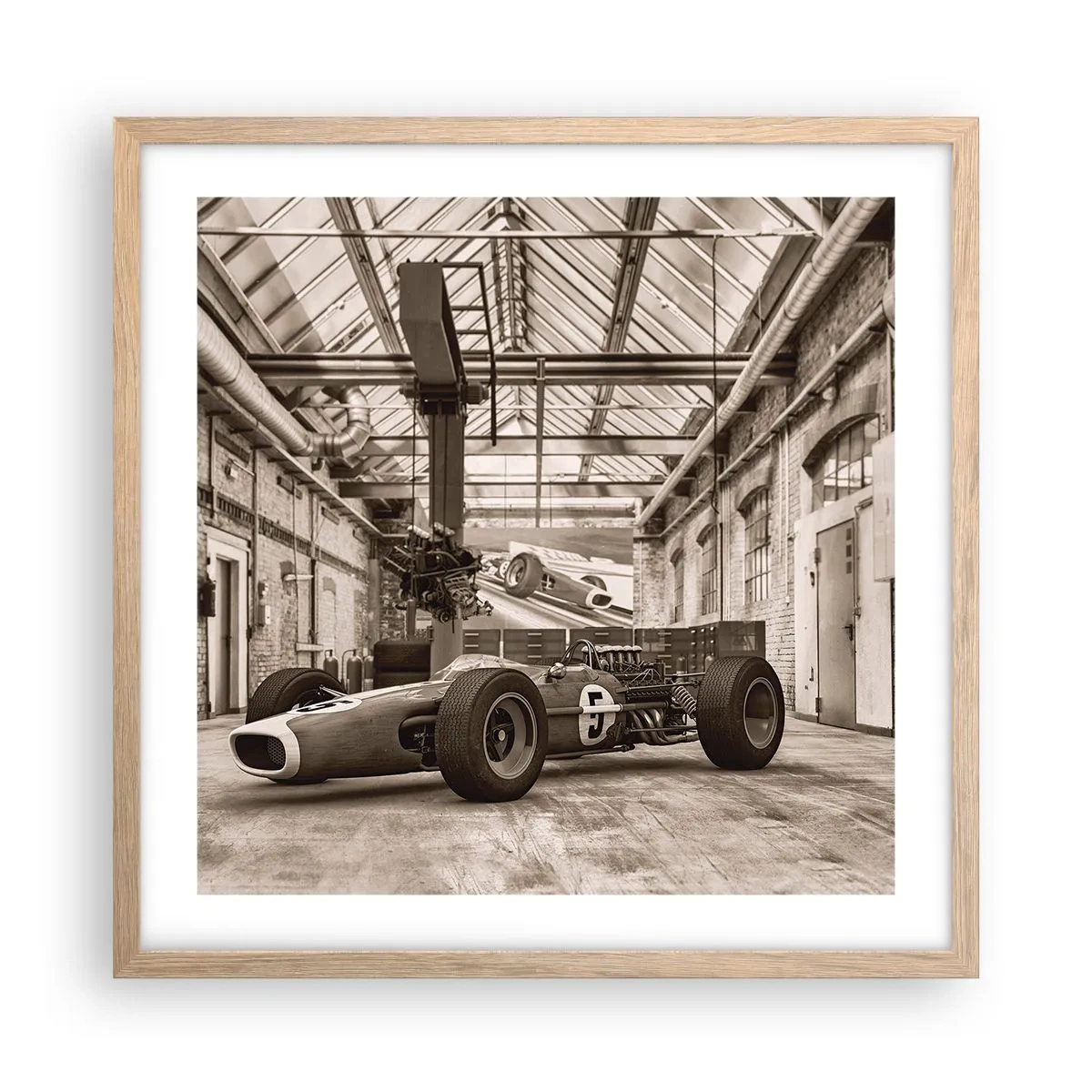 Plagát v ráme zo svetlého duba - Odpočinok víťaza - 50x50 cm