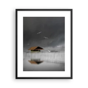Plagát v čiernom ráme - Úkryt pred dažďom - 40x50 cm