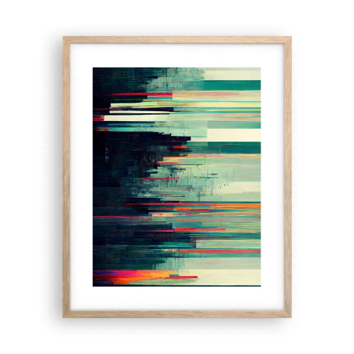 Plagát v ráme zo svetlého duba - Futuristické mesto - 40x50 cm