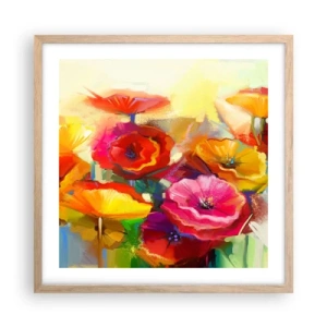 Plagát v ráme zo svetlého duba - Nielen červené - 50x50 cm