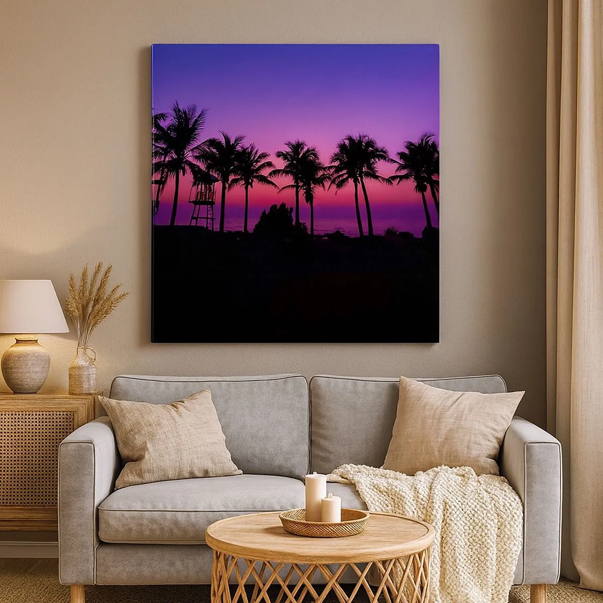 Obraz na plátne - Večer pod palmami - 30x30 cm