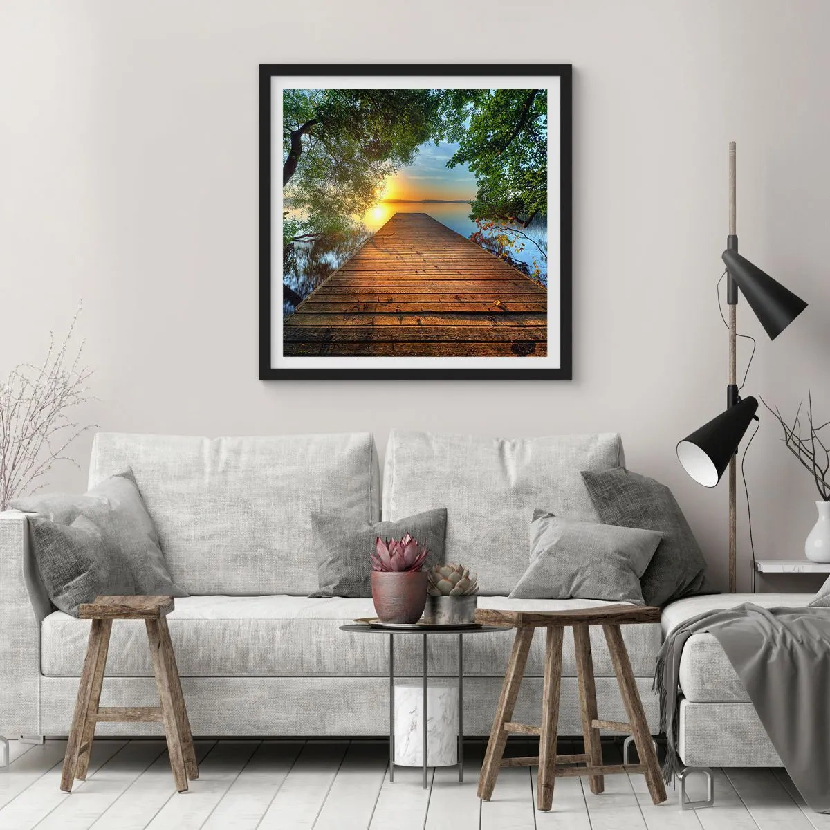 Plagát v čiernom ráme - Neponáhľaj sa, posaď sa - 60x60 cm