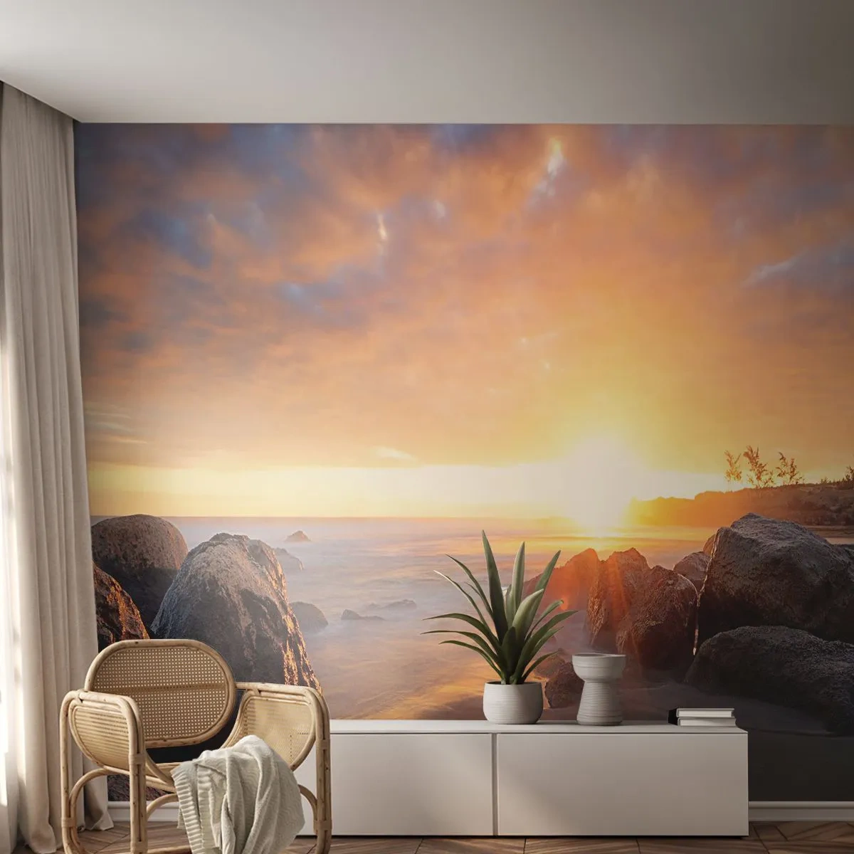 Fototapeta Standard Eco - Svetlý večerný vánok - Krajina, More, svitanie - 200x140 cm