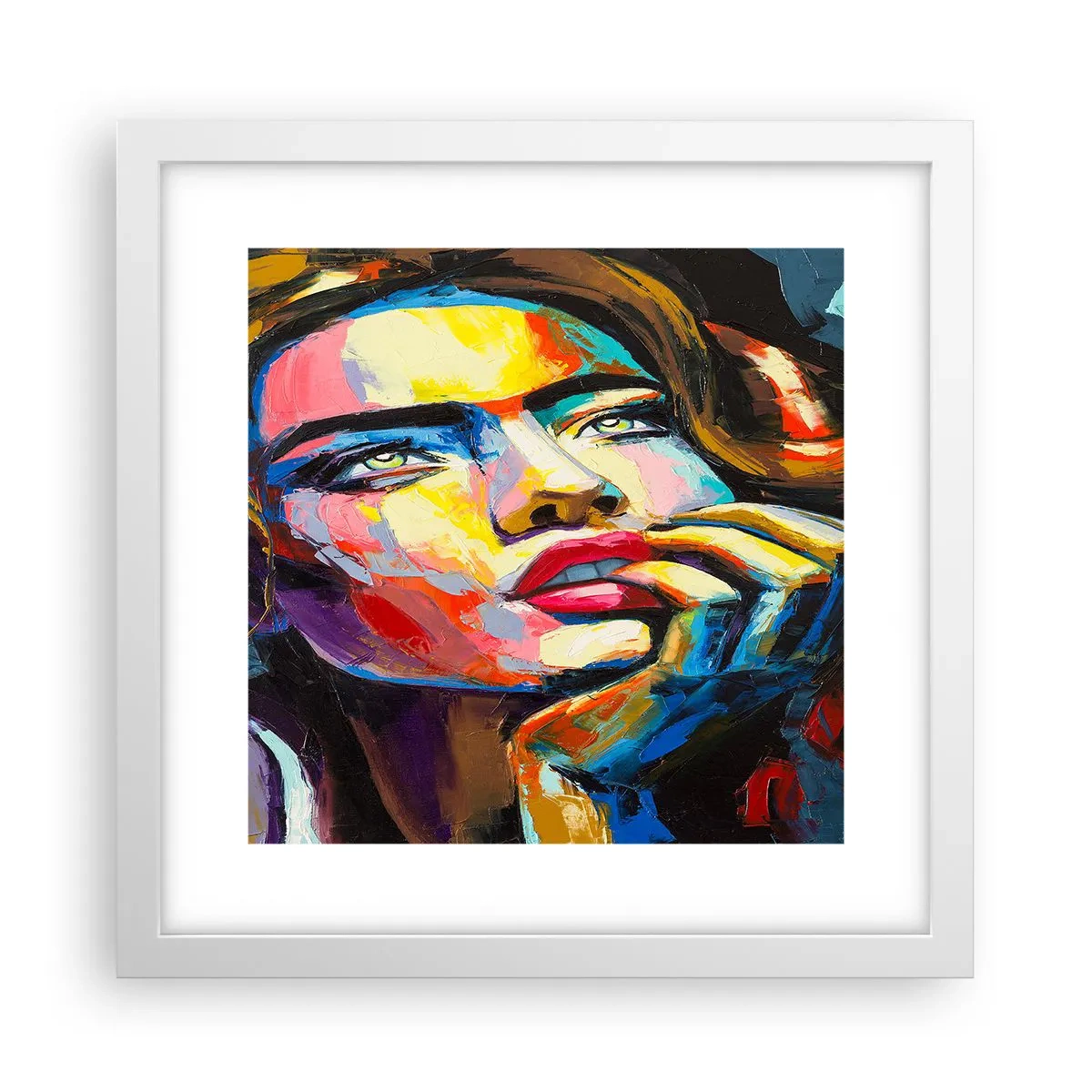 Plagát v bielom ráme - Sny, ako vtáky letia oblohou - 30x30 cm