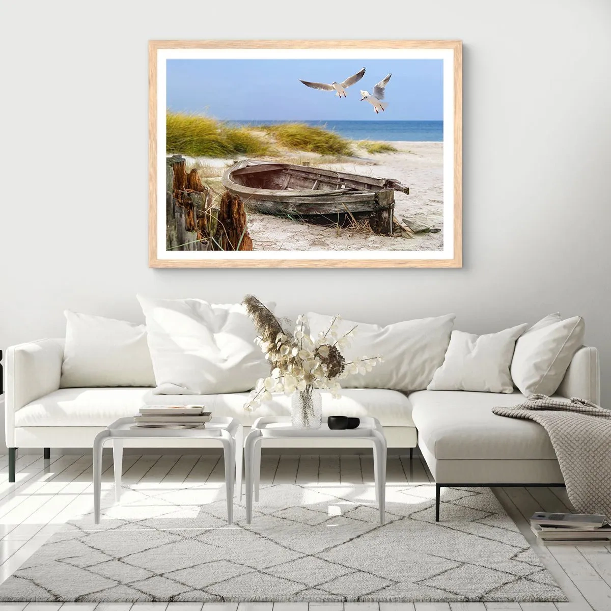 Plagát v ráme zo svetlého duba - Vetrom ožiarené - 100x70 cm