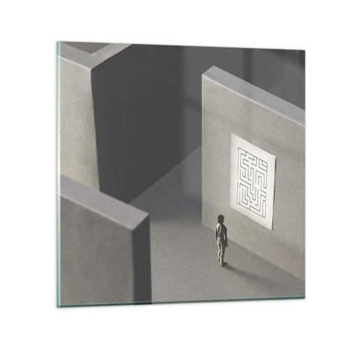 Obraz na skle - Kde to ale som? - 50x50 cm