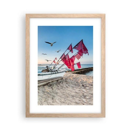 Plagát v ráme zo svetlého duba - Zaslúžená prestávka - 30x40 cm