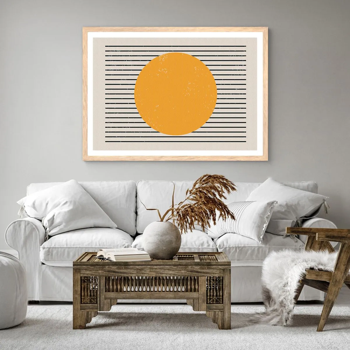 Plagát v ráme zo svetlého duba - Sila jednoduchosti - 100x70 cm