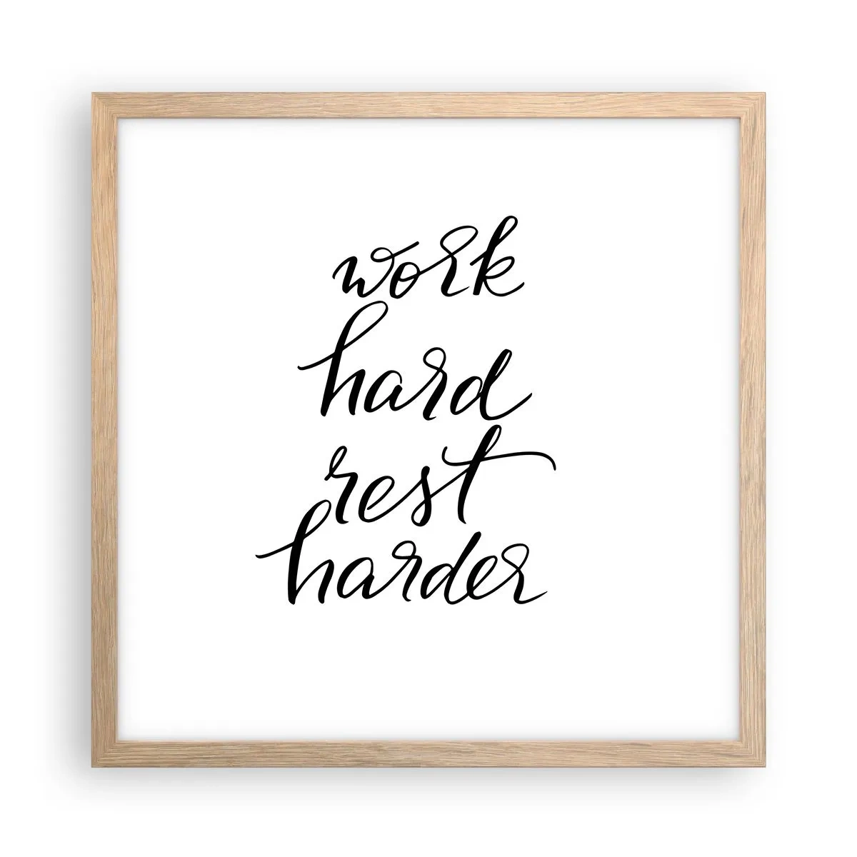 Plagát v ráme zo svetlého duba - Životná rovnováha - 40x40 cm