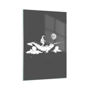 Obraz na skle - Vesmírny jazdec - 70x100 cm