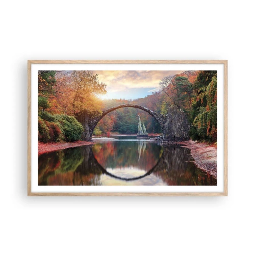 Plagát v ráme zo svetlého duba - Za zrkadlom - 91x61 cm