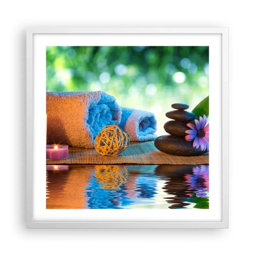 Plagát v bielom ráme - Čas pre telo - 50x50 cm