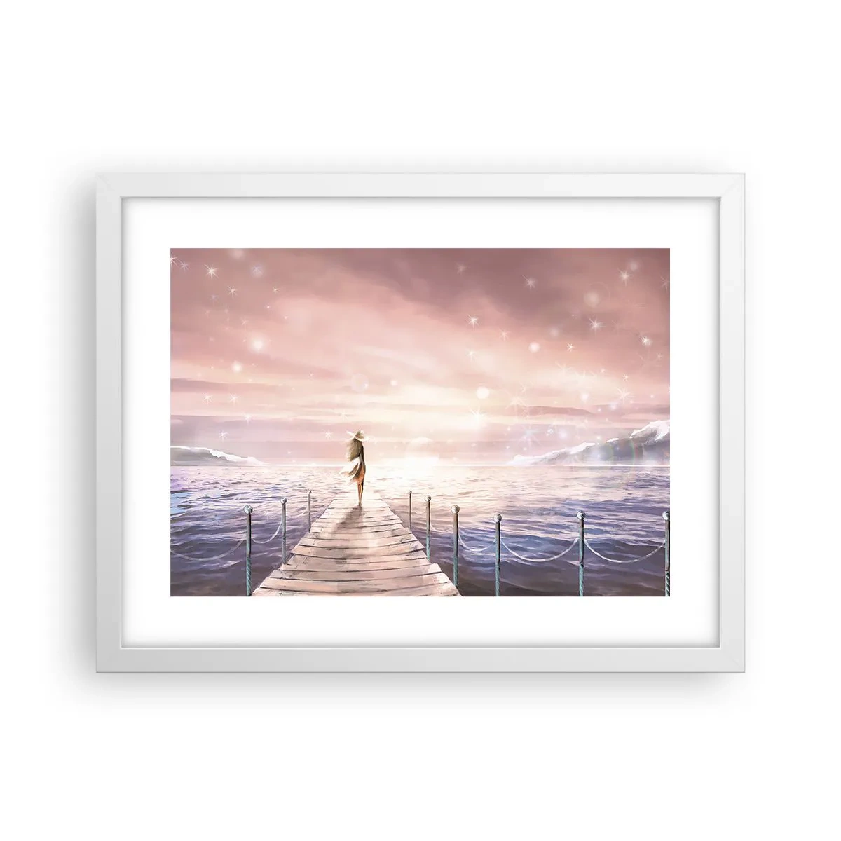 Plagát v bielom ráme - Vo svetle sna - 40x30 cm