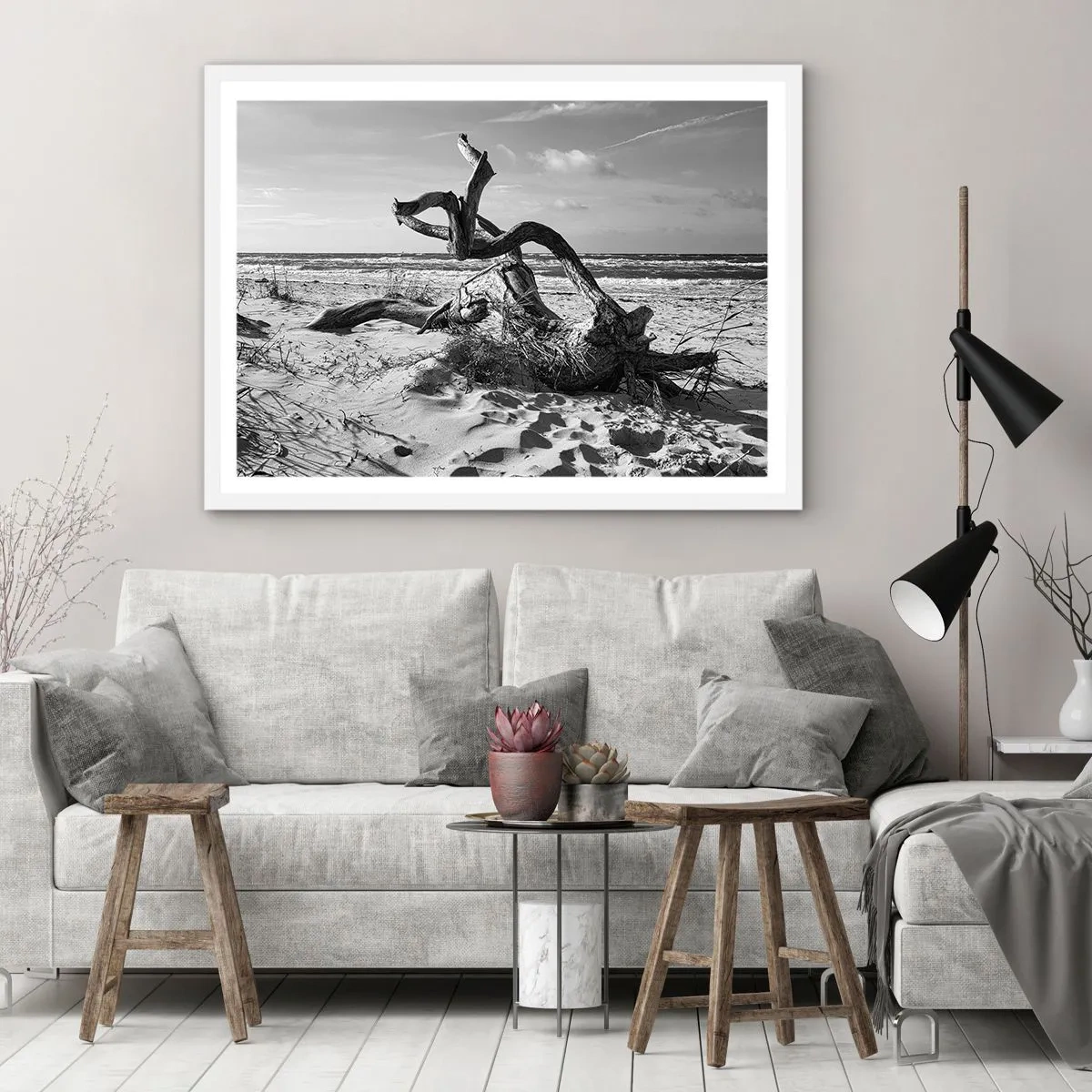 Plagát v bielom ráme - Morská socha - 40x30 cm