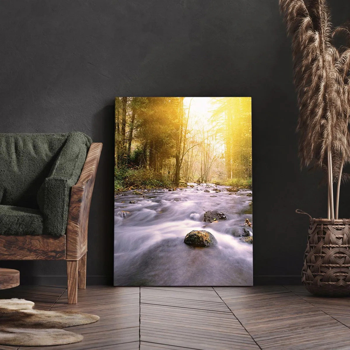 Obraz na plátne - Malachit v strieborno-zlatej podobe - 80x120 cm