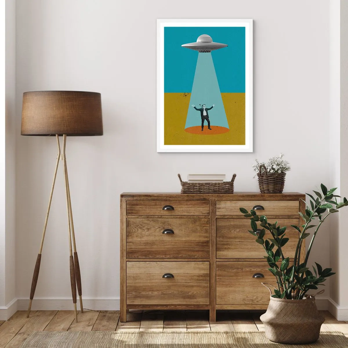 Plagát v bielom ráme - Blízke stretnutie - 50x70 cm