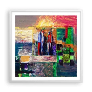 Plagát v bielom ráme - Vzťahy a emócie - 60x60 cm