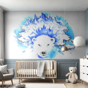 Fototapeta Premium Sand - Kráľ Arktídy s ľadovou korunou - Abstrakcia, Ľadový medveď, Antarktída - 100x70 cm