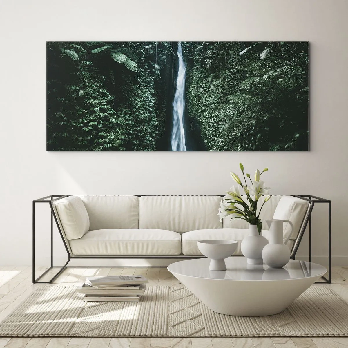 Obraz na skle - Tropický prameň - 120x50 cm
