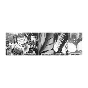 Vzorka samolepiacej fototapety Deluxe Sticker - Krásne dokonca v šedej - Abstrakcia, Kvety, Kus - 100x30 cm