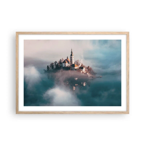 Plagát v ráme zo svetlého duba - Ostrov snov - 70x50 cm