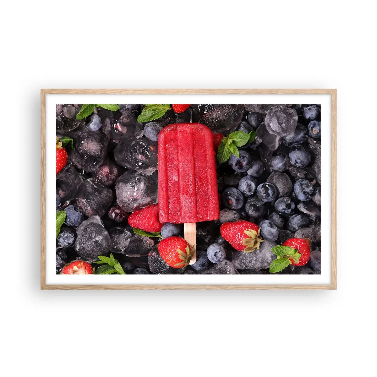 Plagát v ráme zo svetlého duba - Chuť horúceho leta - 91x61 cm