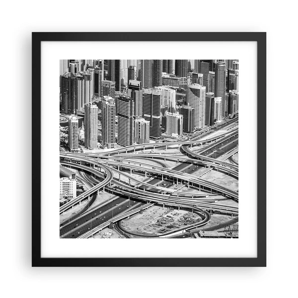 Plagát v čiernom ráme - Dubaj – neskutočné mesto - 40x40 cm