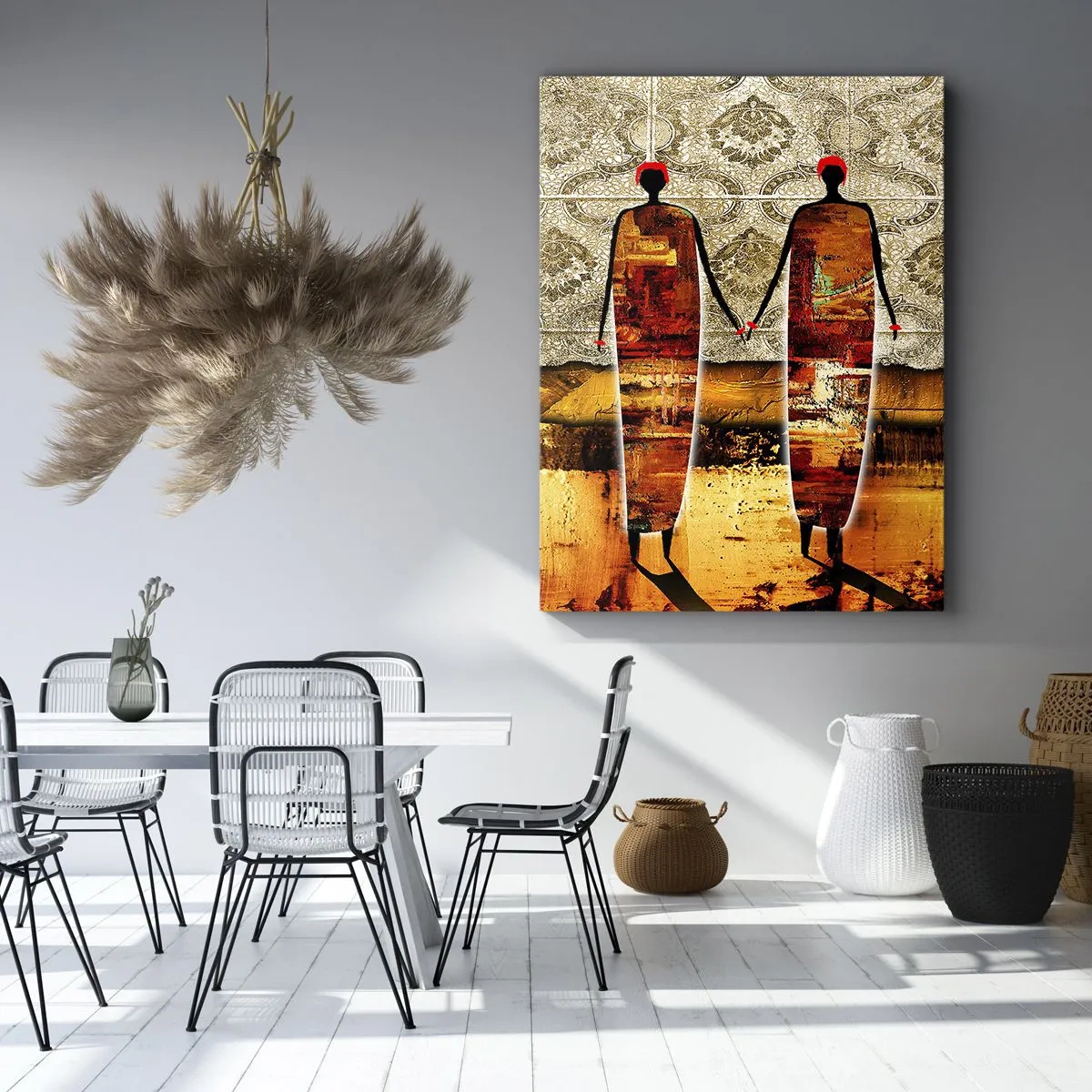 Obraz na plátne - Etnická kompozícia vo farbách Afriky - 50x70 cm