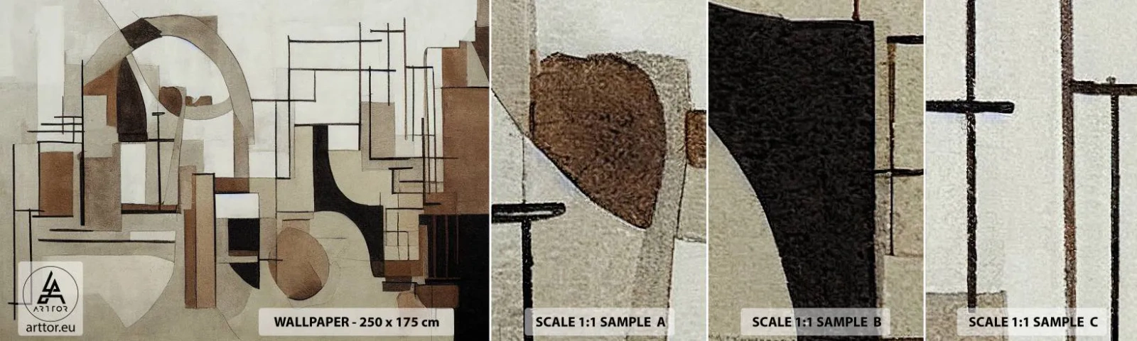 Vzorka Fototapeta Standard Eco - Mestská krajina 2.0 - Abstrakcia, Kus, Tvary - 100x30 cm