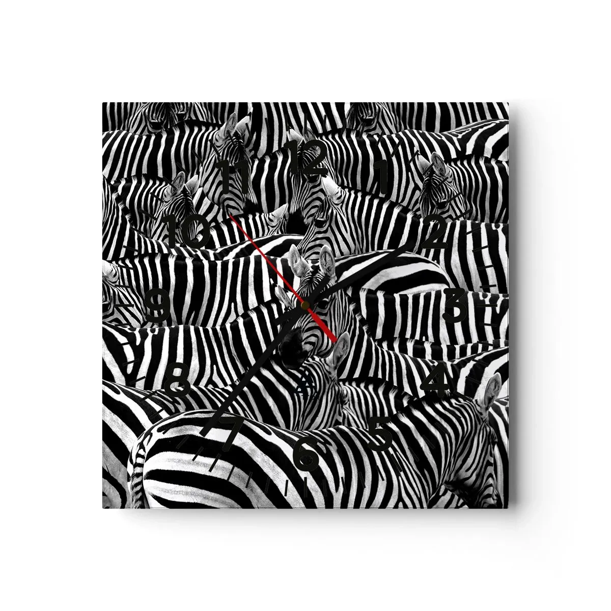 Nástenné hodiny - Skupinový portrét s pruhmi - 30x30 cm