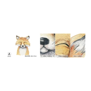Vzorka samolepiacej fototapety Deluxe Sticker - Líščia rozladenosť - Pre deti, Fox, Priateľstvo - 100x30 cm