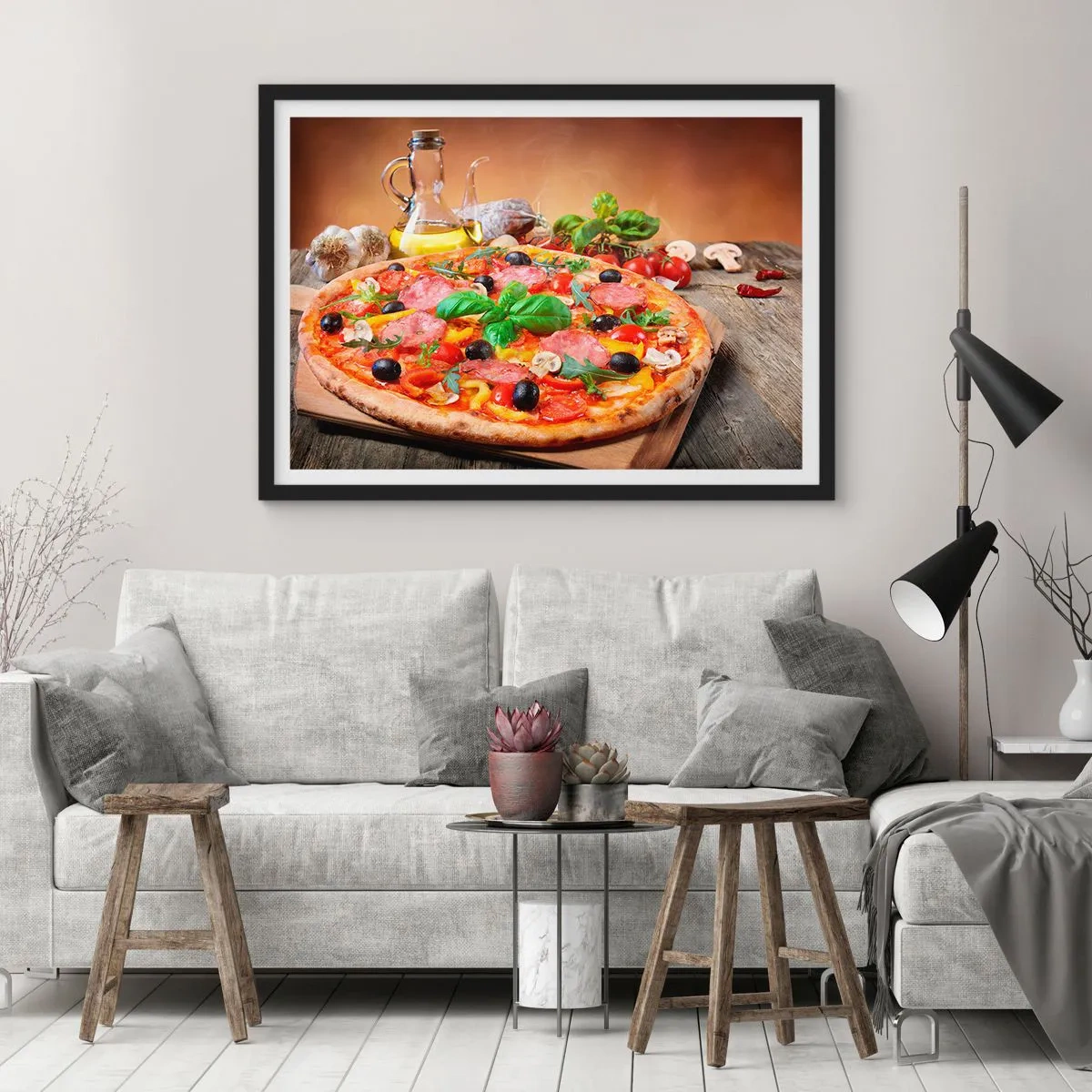 Plagát v čiernom ráme - So skutočne talianskou chuťou - 40x30 cm