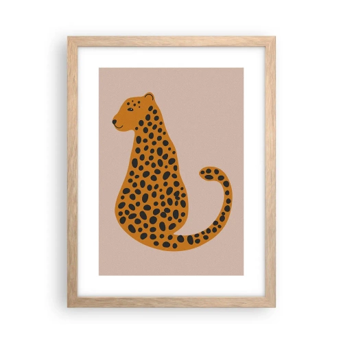 Plagát v ráme zo svetlého duba - Leopardný vzor je v móde - 30x40 cm