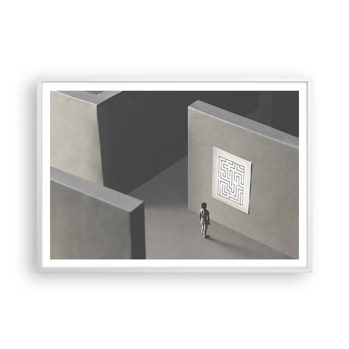 Plagát v bielom ráme - Kde to ale som? - 100x70 cm