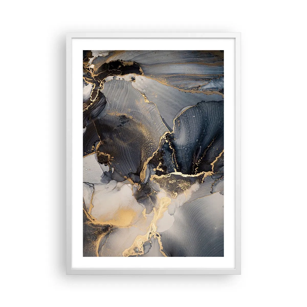 Plagát v bielom ráme - Život kameňa - 50x70 cm