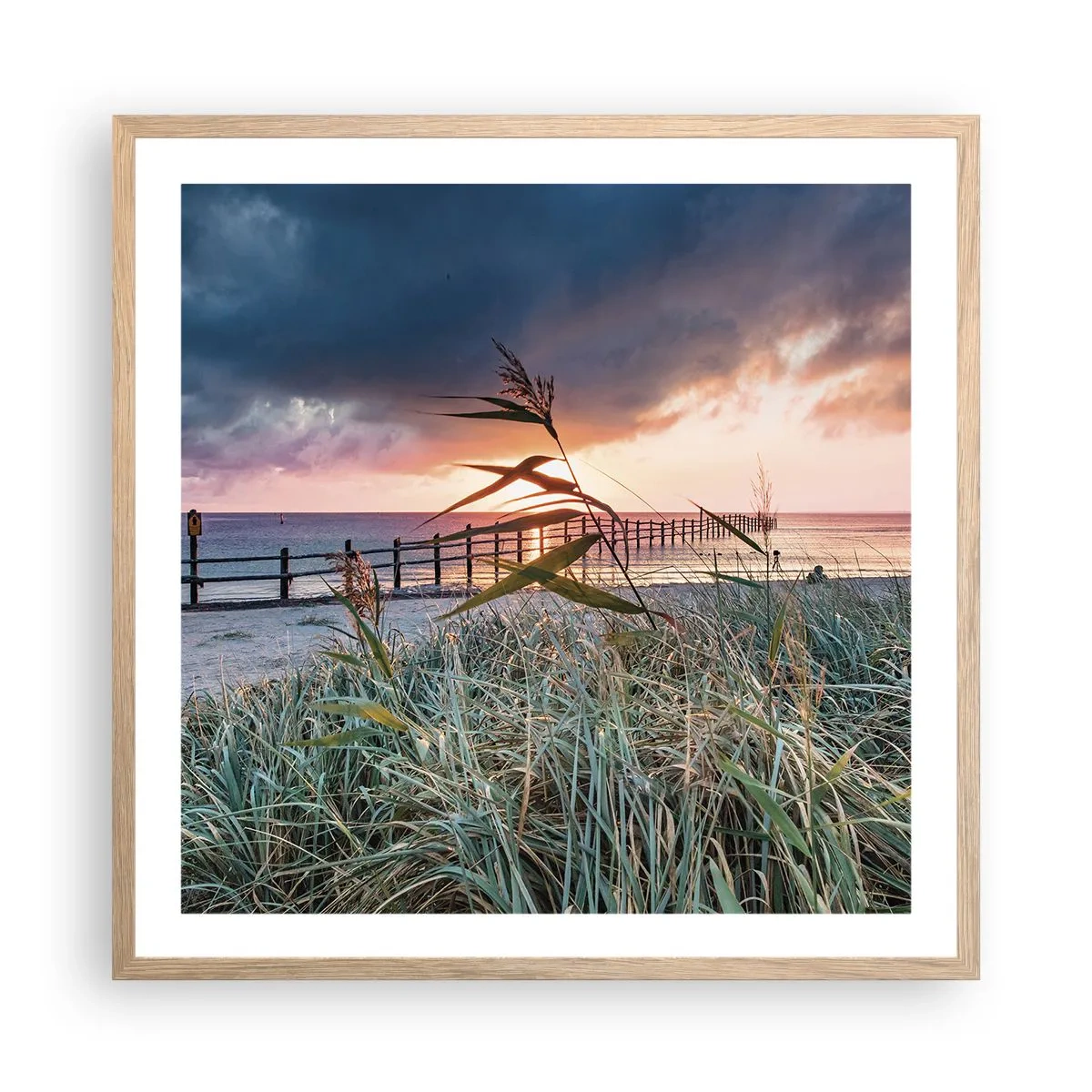 Plagát v ráme zo svetlého duba - Neodviate vetrom - 60x60 cm