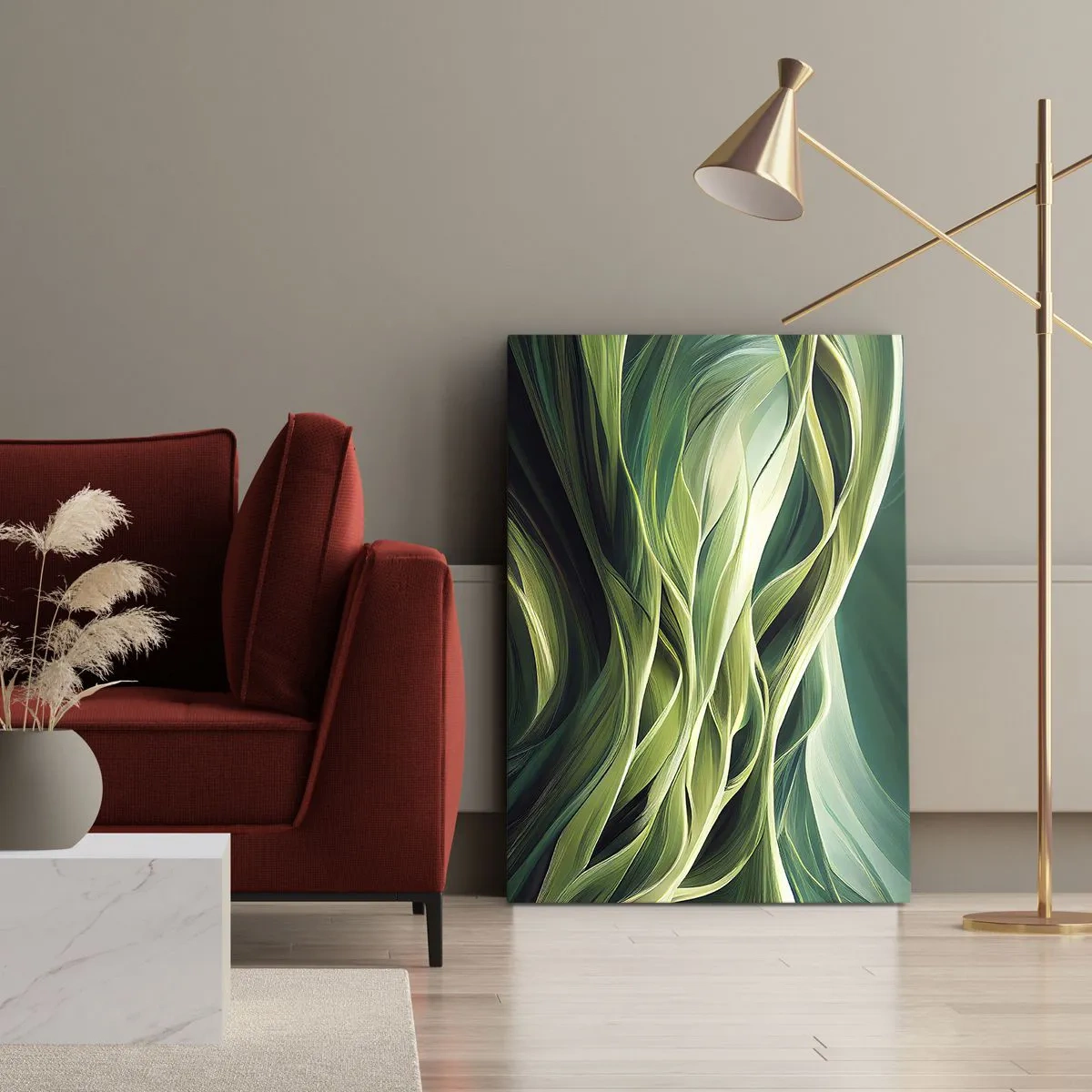Obraz na plátne - Abstraktná hra na zelenú - 50x70 cm