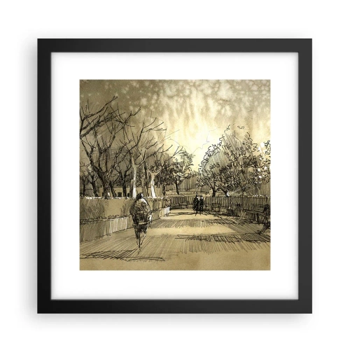 Plagát v čiernom ráme - Pierkom zastavený okamih - 30x30 cm